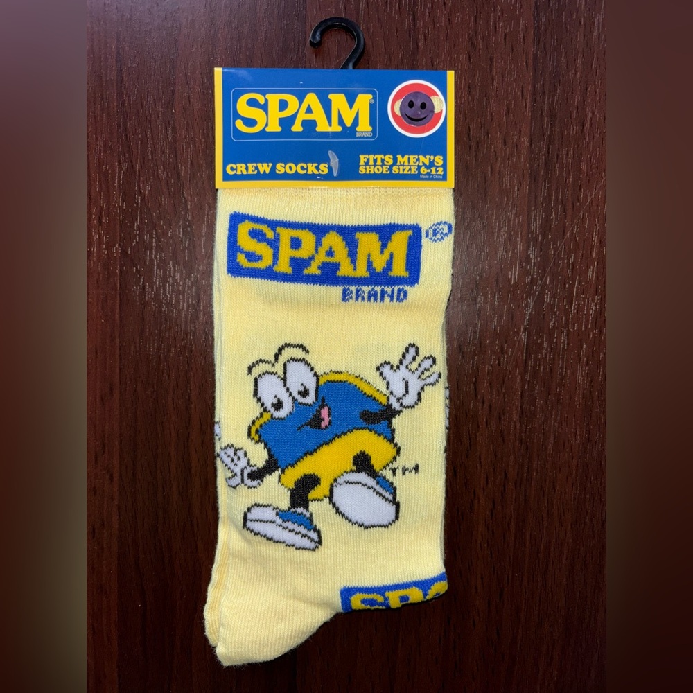 SPAM NOVELTY CREW SOCKS NWT MEN’S SHOE SIZE 6-12